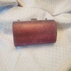 PINK OMBRE RHINESTONE CLUTCH PURSE